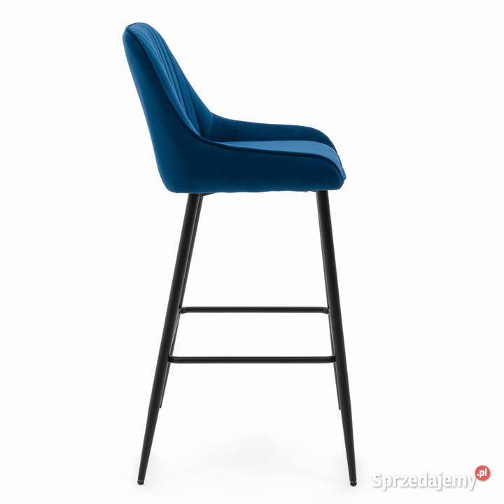 Granatowy Hoker Tapicerowany Passo Wysyłka 24H Krzesła Tarchały Małe