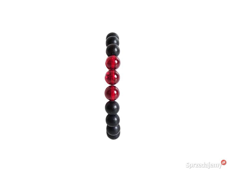 7443 Czarne i Czerwone Bursztynowe Kulki Biżuteria Kędzierzyn-Koźle