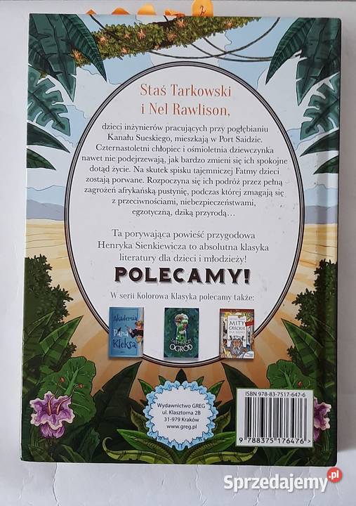 W pustyni i w puszczy Autor Henryk Sienkiewicz ISBN 9788375176476 Konstancin-Jeziorna