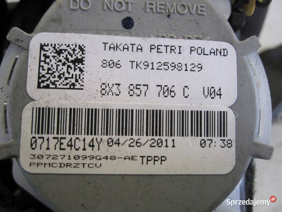 AUDI A1 pas bezpieczeństwa prawy przód świętokrzyskie Kielce sprzedam