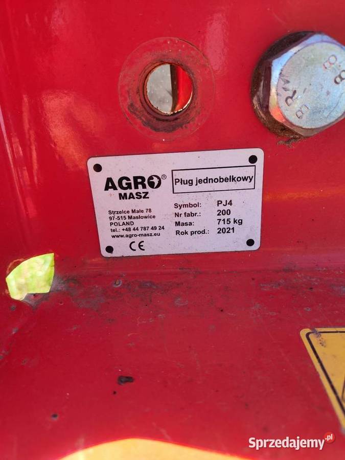 Agromasz pług jednobelkowy zagonowy PJ4 nieuszkodzony Pługi mazowieckie