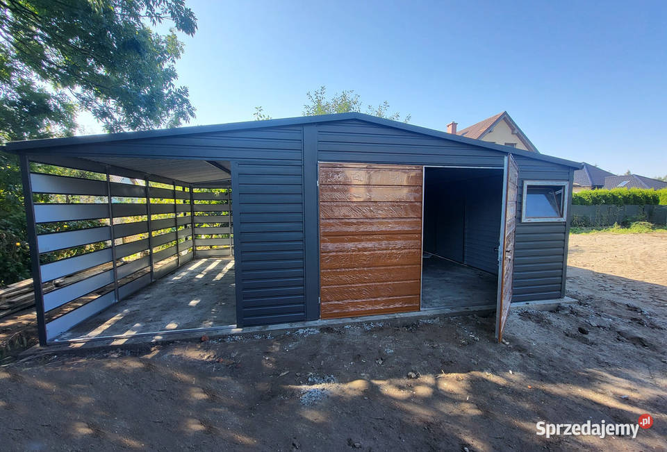 Garaż blaszany dwuspadowy wiata panelowa 65 Środa Wielkopolska