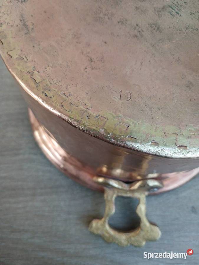 Miedziany garnek z pokrywką poj 3 litry mazowieckie Warszawa