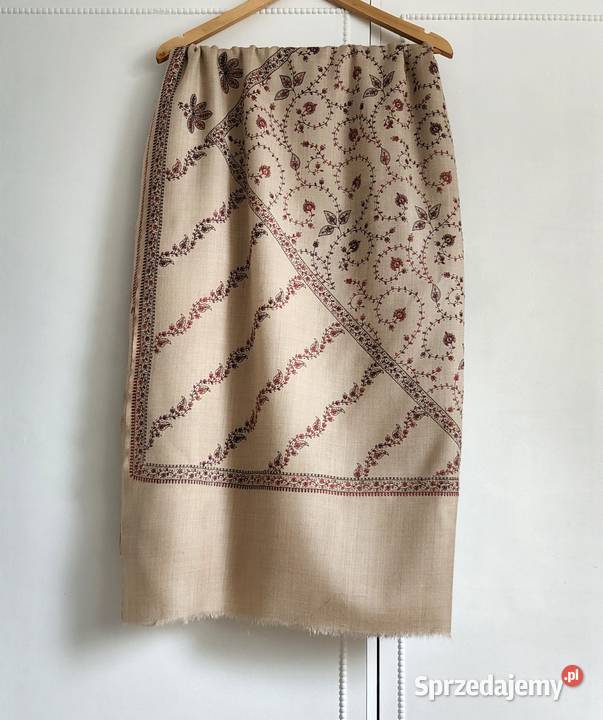 Duży szal orientalny indyjski haftowany haft zachodniopomorskie Szczecin