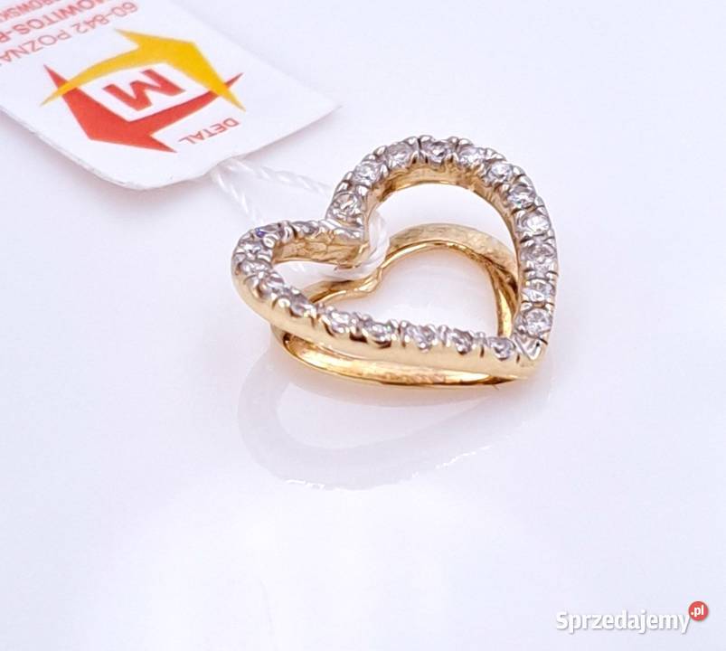 20 Wisiorek Złoty 585 Serce z kamieniami Z1107 sprzedam