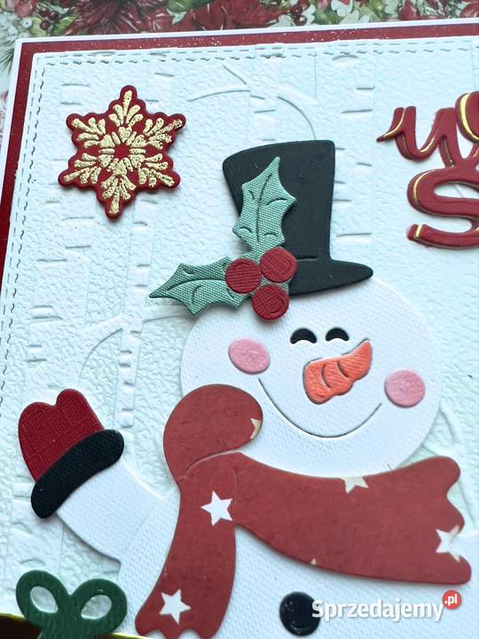 Kartka świąteczna Boże Narodzenie ręcznie wielokolorowy podkarpackie Mielec