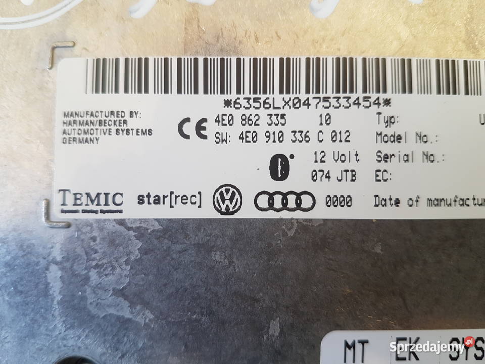 AUDI A6 C6 MODUL BLUETOOTH STEROWNIK 4E0910336C Turkowice sprzedam