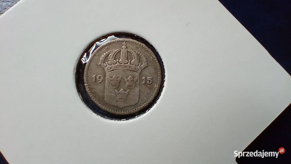 Stare monety 10 ore 1915 Szwecja srebro Lesko