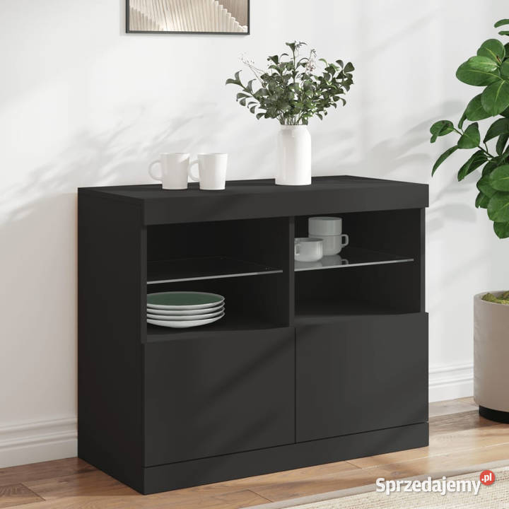 Szafka z oświetleniem LED czarna 81x37x67 Warszawa sprzedam