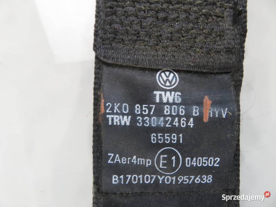 PAS PRAWY PRZEDNI VW CADDY III 2K0857806B Pasy bezpieczeństwa