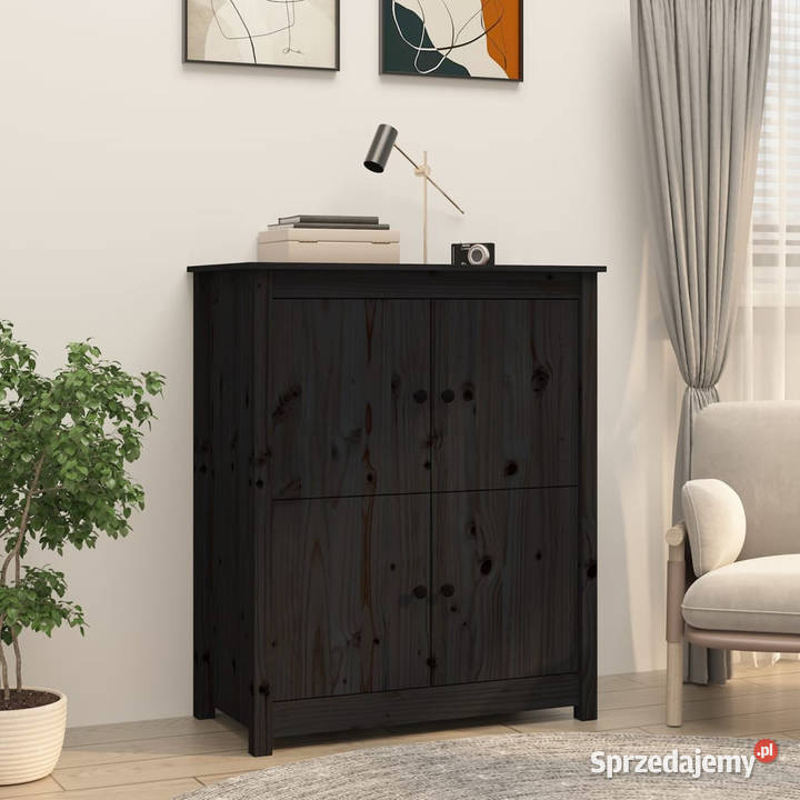 Szafka czarna 83x415x100 lite drewno sosnowe Warszawa