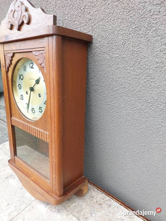 89 Stary zegar ścienny mały Muhlheim uszkodzony Tczew