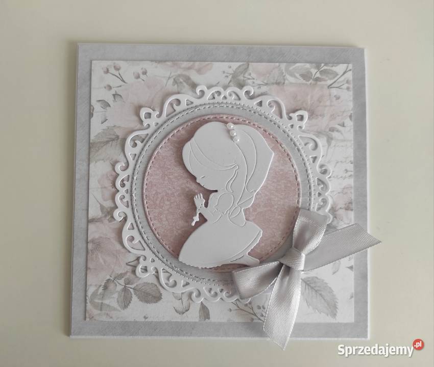 Kartka ręcznie robiona Komunia Święta handmade Łódź