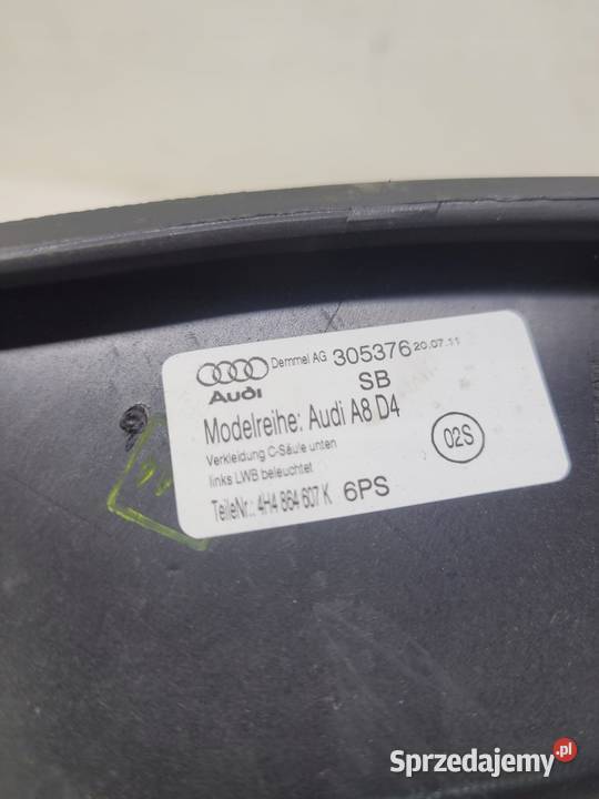 OSŁONA PROGU LED LEWY TYŁ AUDI A8 D4 4H4864607K śląskie Przystajń