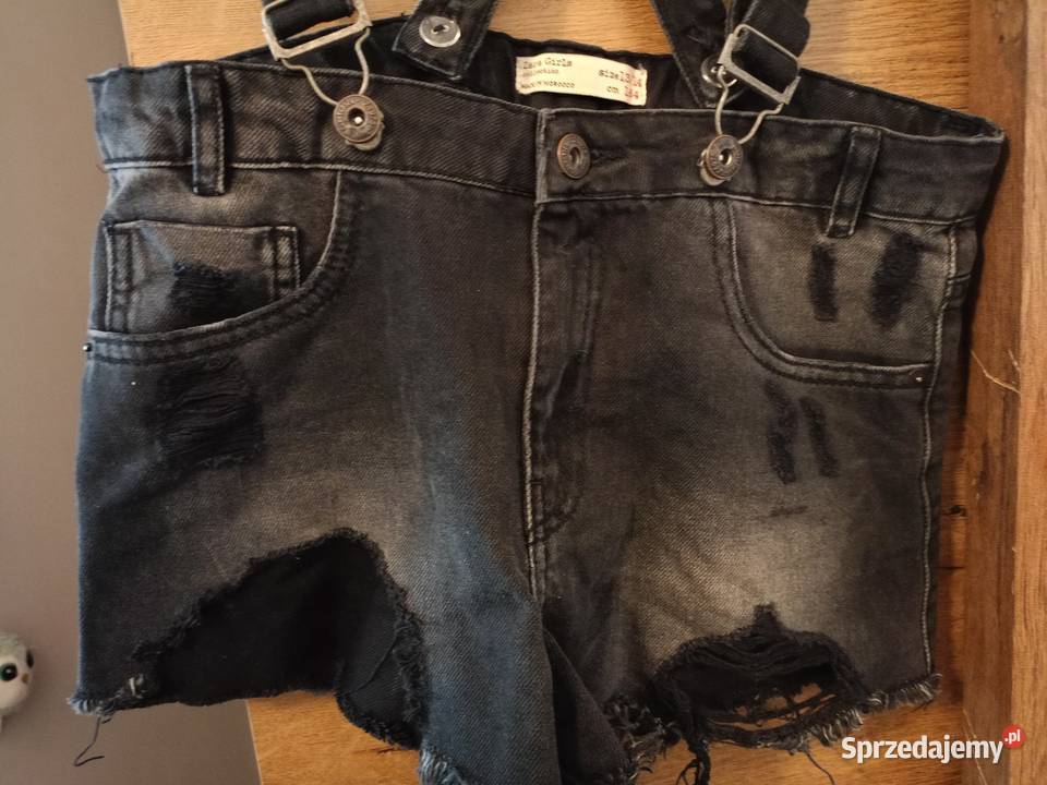 Szorty jeansowe ZARA z szelkami Bez wzoru Chełmno sprzedam