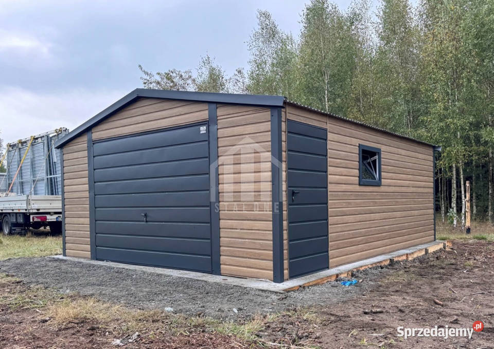 Garaż blaszany 45x5m brama uchylna drzwi okno 22.5m2 wielkopolskie