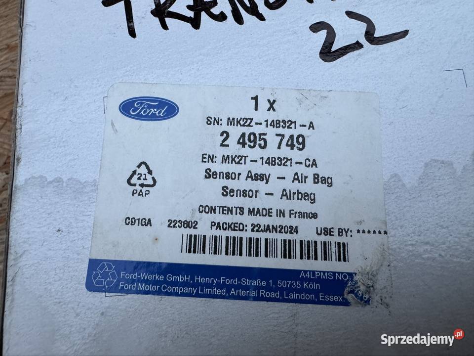 Sensor moduł poduszek airbag Ford transit mk8 Sieraków