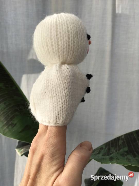 Bałwanek z włóczki pacynka zabawka Warszawa