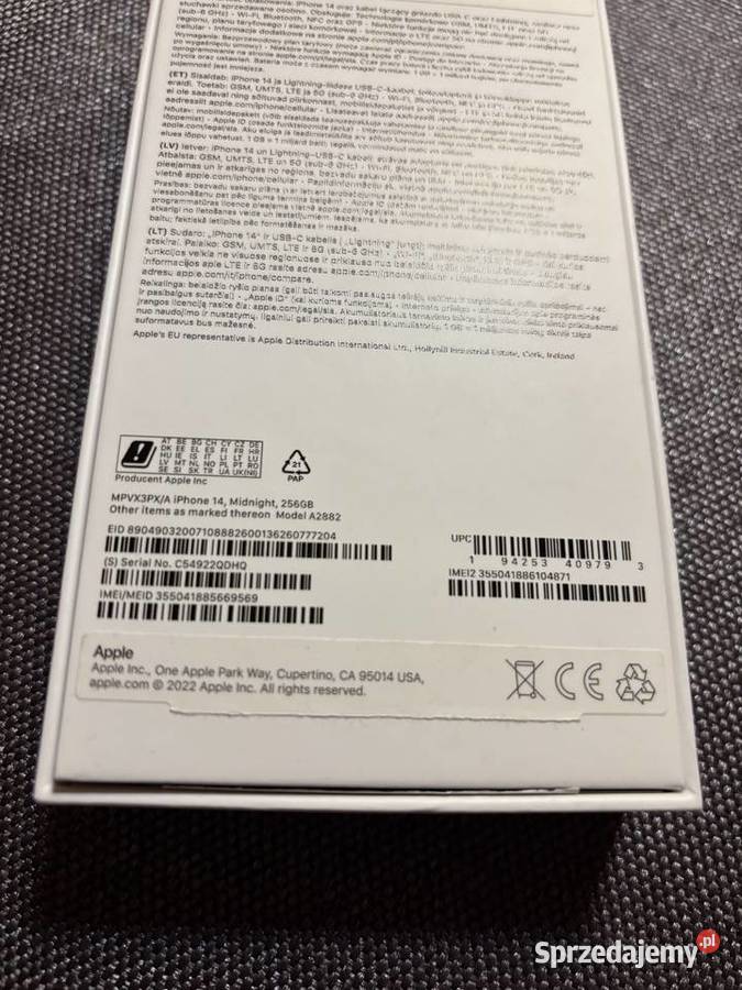 iPhone 14 midnight 256 GB nowy Strzelce Opolskie sprzedam