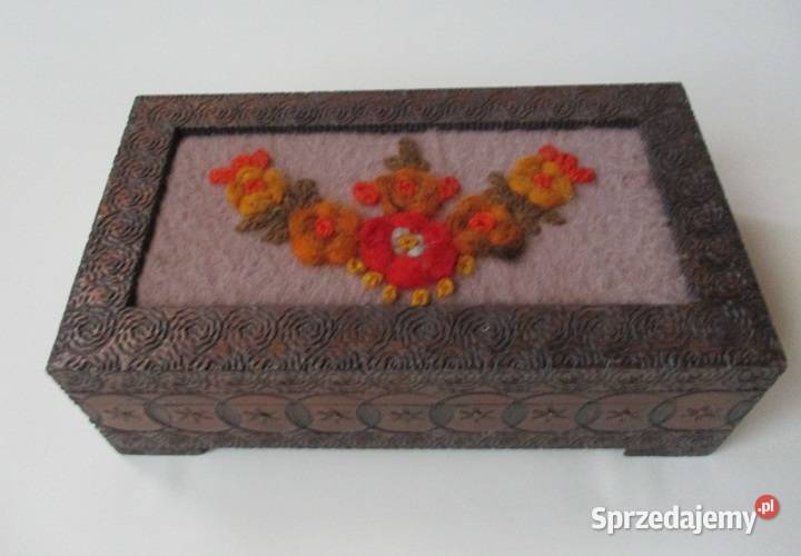 Szkatułka drewniana szkatułka góralska drewno łódzkie Łódź