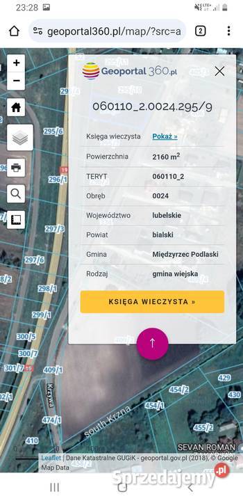 Dzialka Rzeczyca Rolno Budowlana 024h Radzynska Międzyrzec Podlaski
