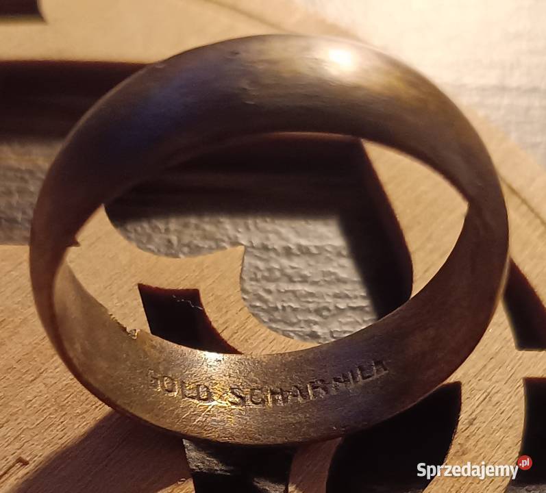 Obrączka Union gold scharnier stara sygnet Zbylitowska Góra