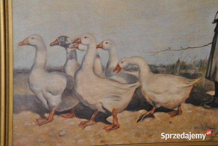 Wł Tetmajer Dziewczynka z Gęsiami Polski Obraz Obrazki i obrazy Kraków