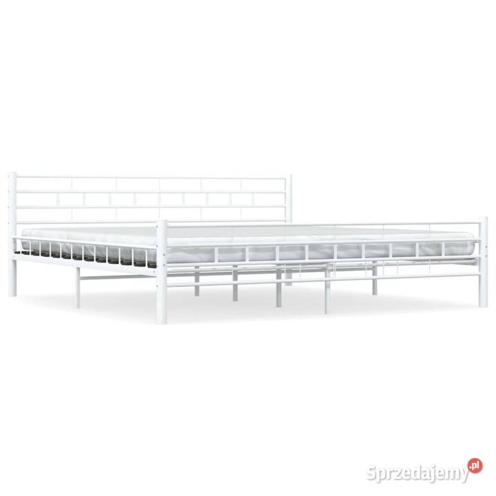 vidaXL Rama łóżka biała metalowaSKU285301