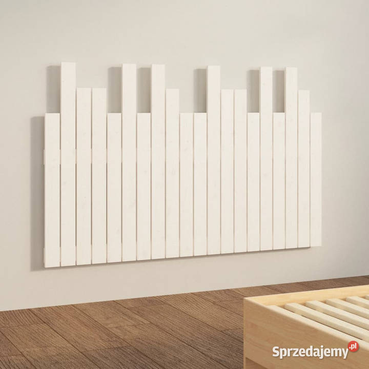 Wezgłowie łóżka białe 1275x3x80 lite drewno Warszawa