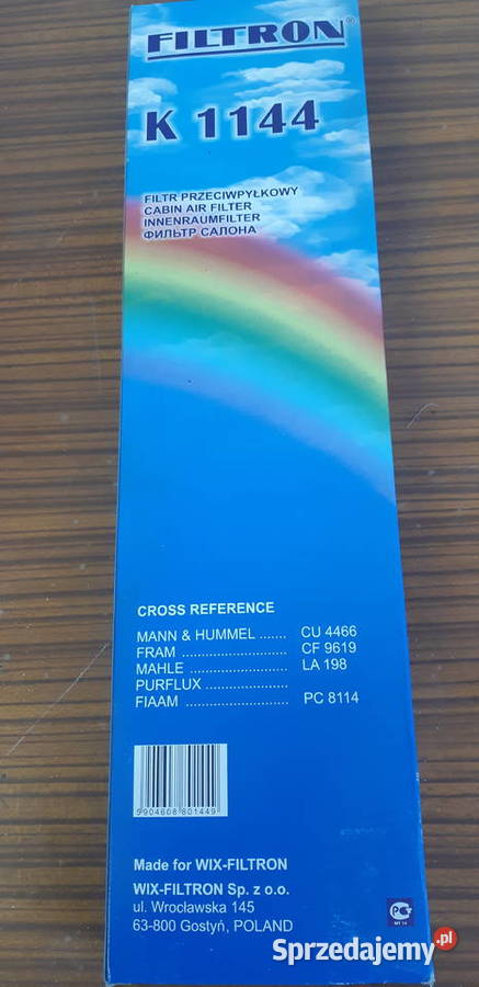FILTR KABINOWY K 1144 IVECO EUROSTAR EURO TECH Koronowo sprzedam