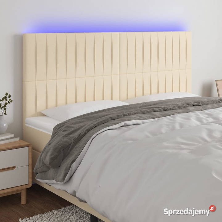 Zagłówek do łóżka z LED kremowy 180x5x118128 mazowieckie Warszawa
