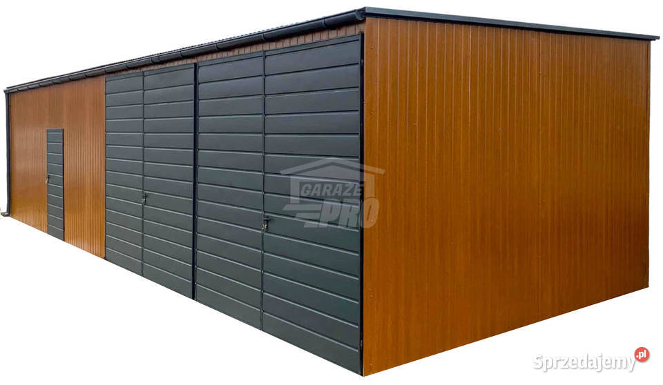 Garaż blaszany 12x6m 2x Brama drzwi Antracyt Drawsko Pomorskie