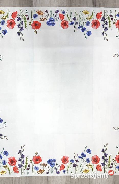 Serwetka w czerwone maki na białym tle 80x80 Chrzanów