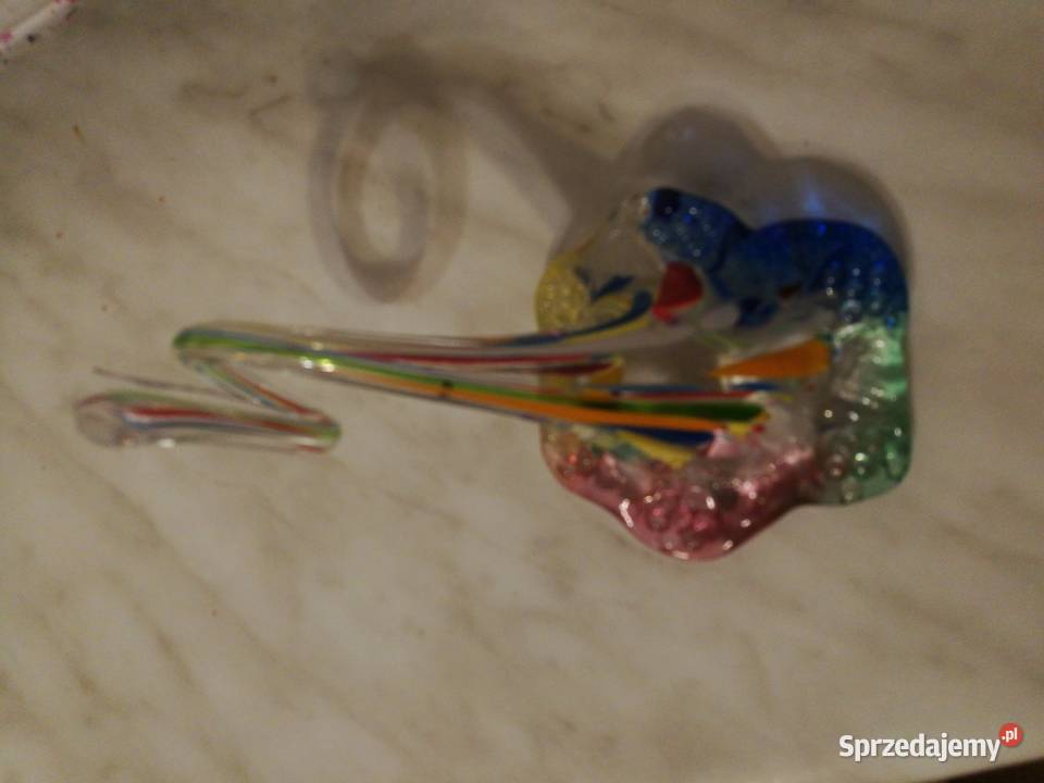 Szklany kolorowy kwiat leżący dekoracja Choszczno sprzedam