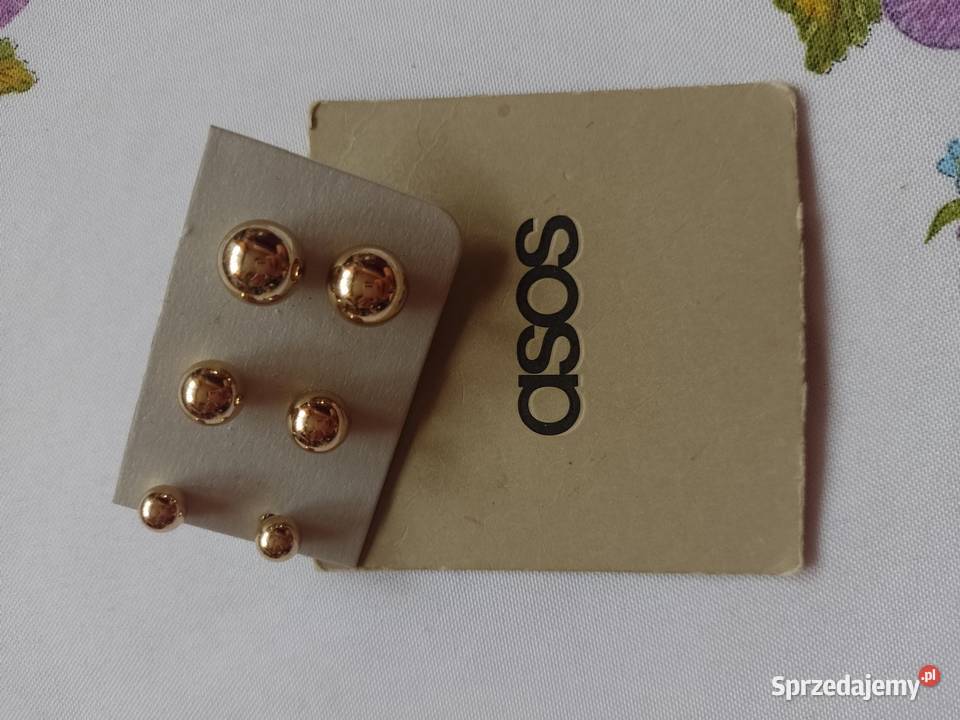 ASOS Zestaw 3 par kolczyki wkręty NOWE Dodatki Kraków