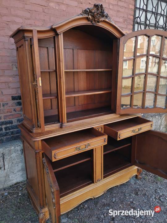 Dębowy kredens rocaille witryna antyk transport Wałbrzych sprzedam