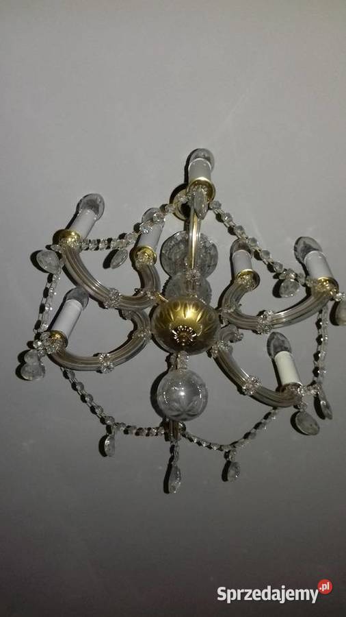 Żyrandol kryształowy 6 ramienny Lampy wiszące Kołobrzeg sprzedam