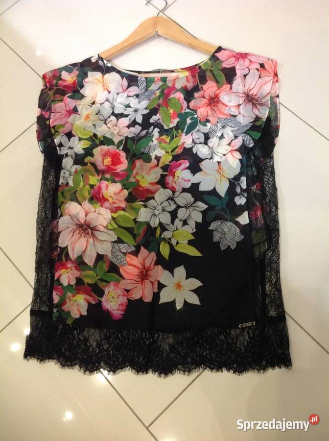 Bluzka Mgiełka damska GUESS S j Nowa Kwiaty Nowa Sól