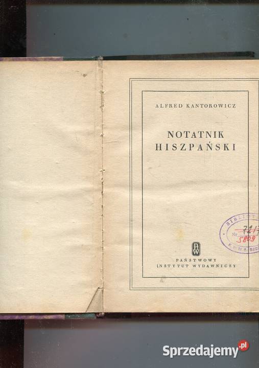 Notatnik hiszpański Alfred Kantorowicz Pozostałe