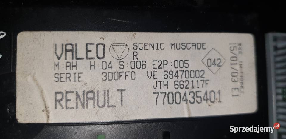 Panel nawiewu renault Scenic Wyposażenie wnętrza Helenów