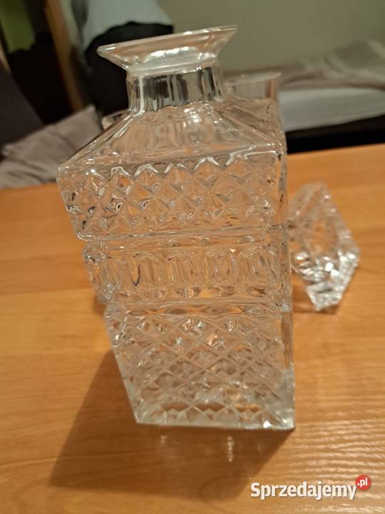 Retro karafka i 3 kieliszki z lat 50 tych Lubań