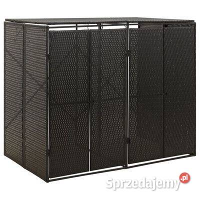 vidaXL Osłona na 2 kosze na śmieci czarna Kosze na śmieci Warszawa