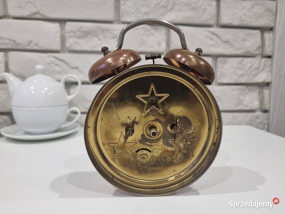 Budzik Stary PETER miedziany mechaniczny