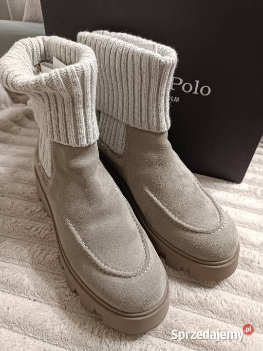 botki Marc OPolo w kolorze taupe 717 rozmiar 41 skóra Katowice