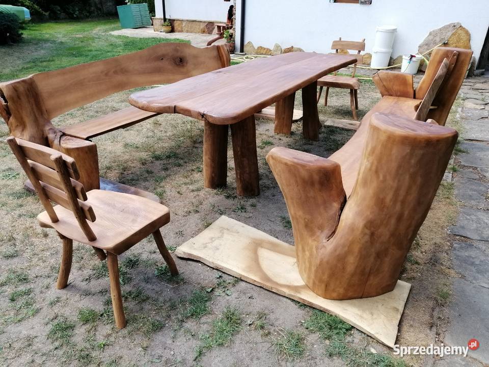 meble ogrodowe dęb jesion 300 x 100 stół z Przysucha
