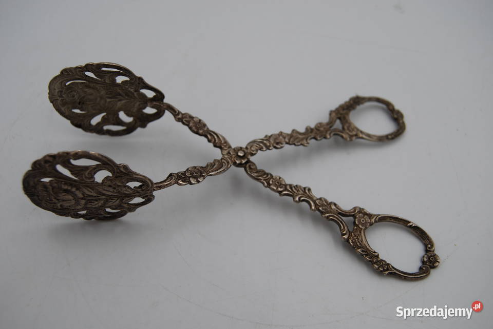 Szczypce ze srebra pr800 motyw reliefu kwiatowy Poznań