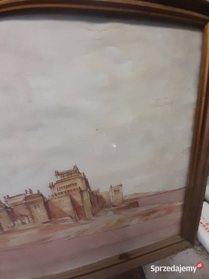 Piękna Stara Akwarela małopolskie Kraków sprzedam