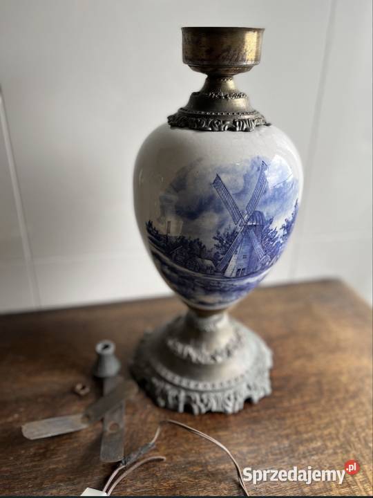 Antyk lampa holenderska naftowa stara porcelana Płock sprzedam