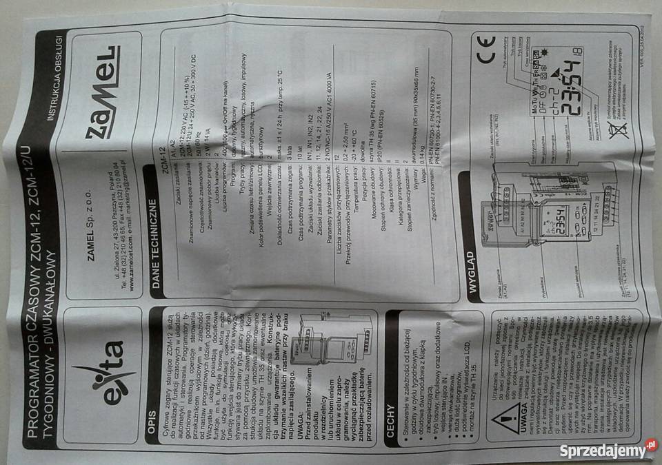Programator czasowy ZCM12 Zamel Zabrze