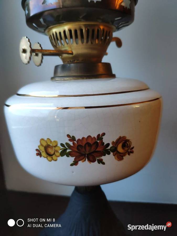 Wiktoriańska żeliwna angielska lampa naftowa 4 Kraków